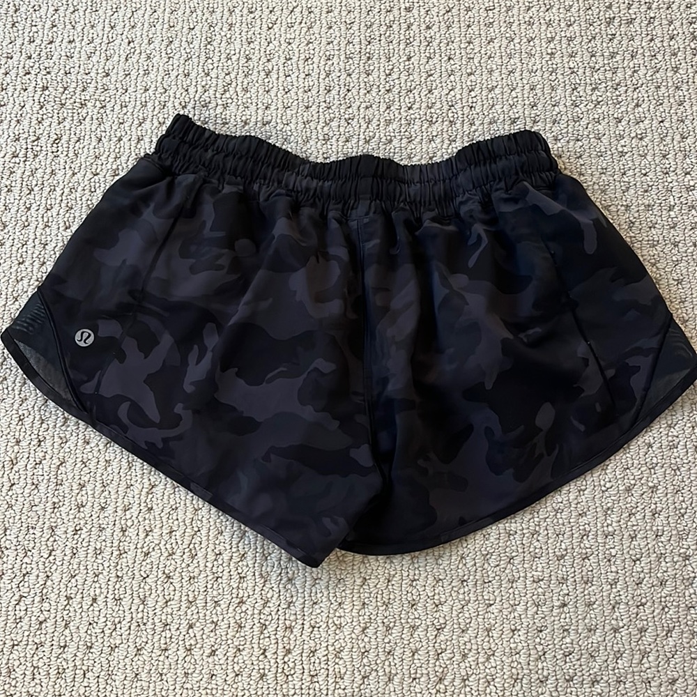 Lululemon Black Camo Hotty Hot Shorts